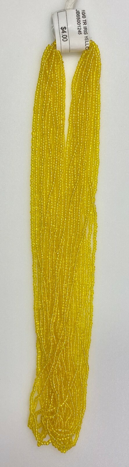 Hank of 10/0 Transparent Seed Beads - Iris Yellow