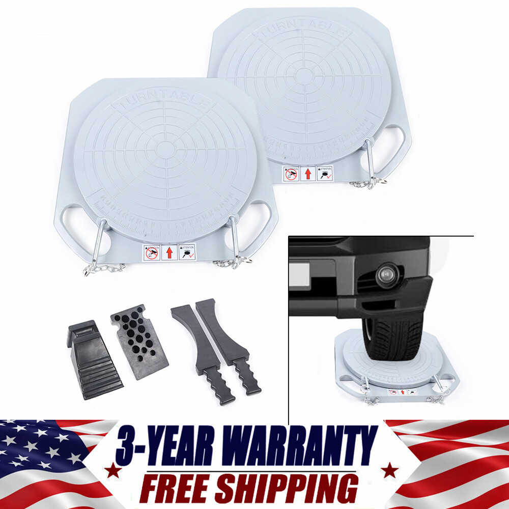 2pcs 3-Ton Front End Wheel Alignment Turntable Plate 360° Rotating Plate Table