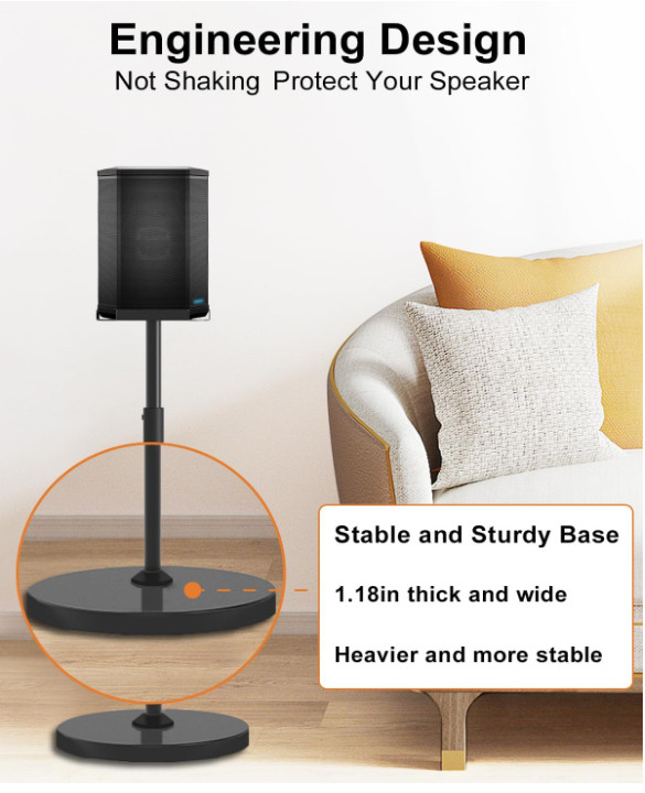 Height Adjustable Speaker Stand for Bose S1 Pro / S1 Pro Plus Floor Stand, 20LBS