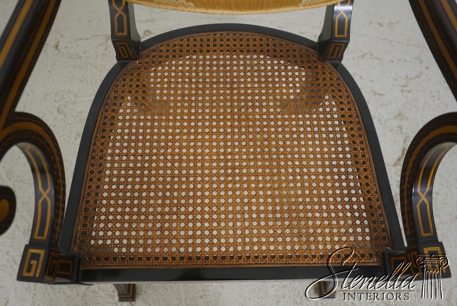 71773: Quality Regency Style Black & Gold Finish Chair