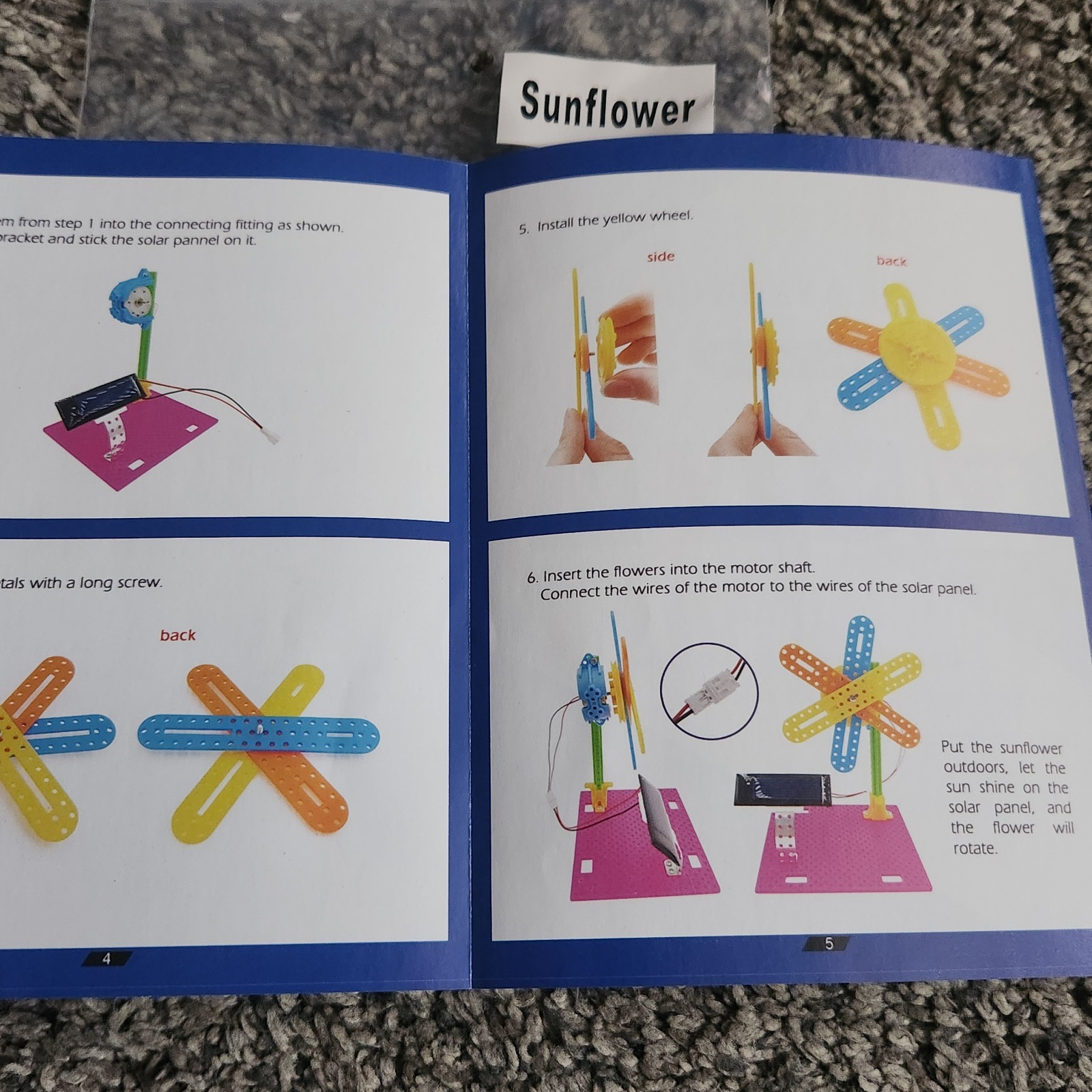 Beandge Stem Kit Kids Craft Solar Sunflower