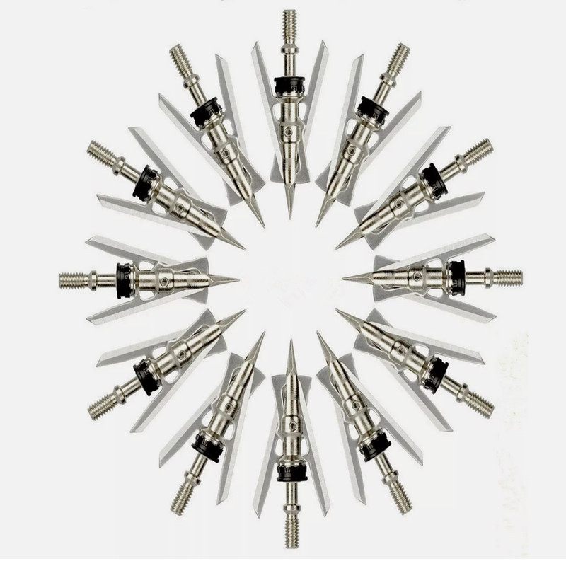 36pcs Archery Hunting broadhead 100 Grain Cut Raging Bow Shooting Steel Tips
