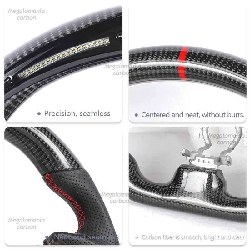 Real Carbon Fiber Steering Wheel For Infiniti Q50 2014-2017 N/Heated,Plug & Play