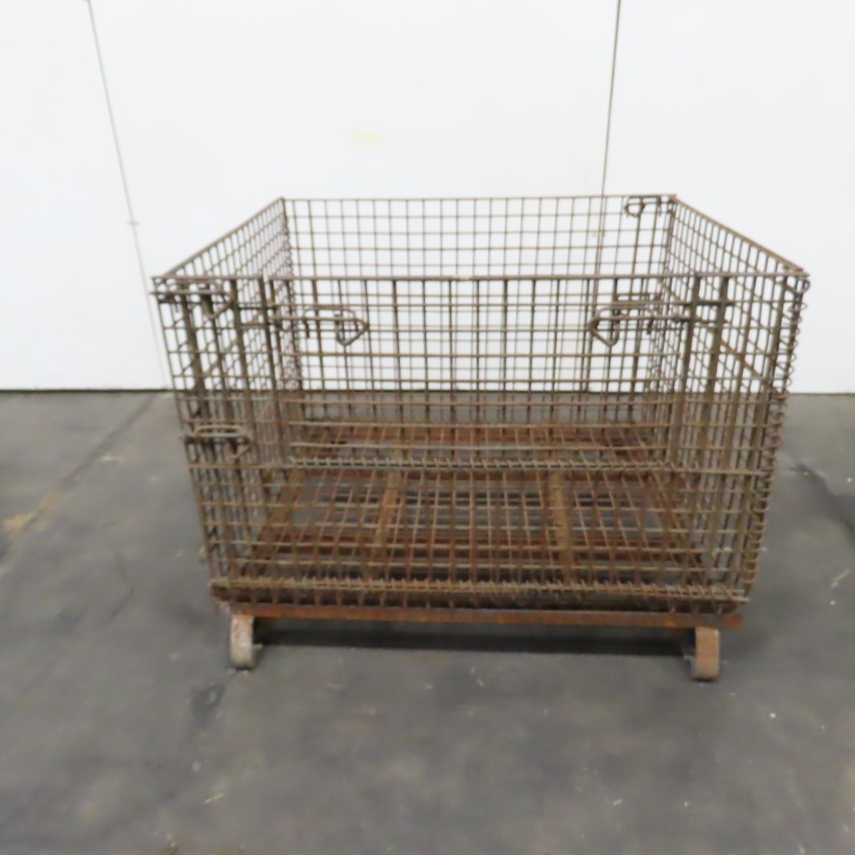 48" x 40" x 30" Deep Steel Collapsible Stackable Wire Bulk Bin Container