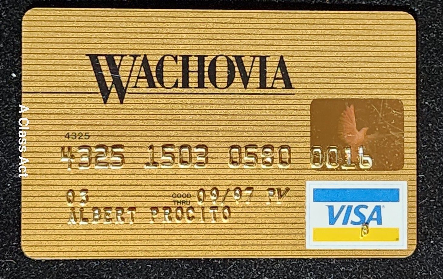 Wachovia Gold Visa credit card exp 1997 our cc979