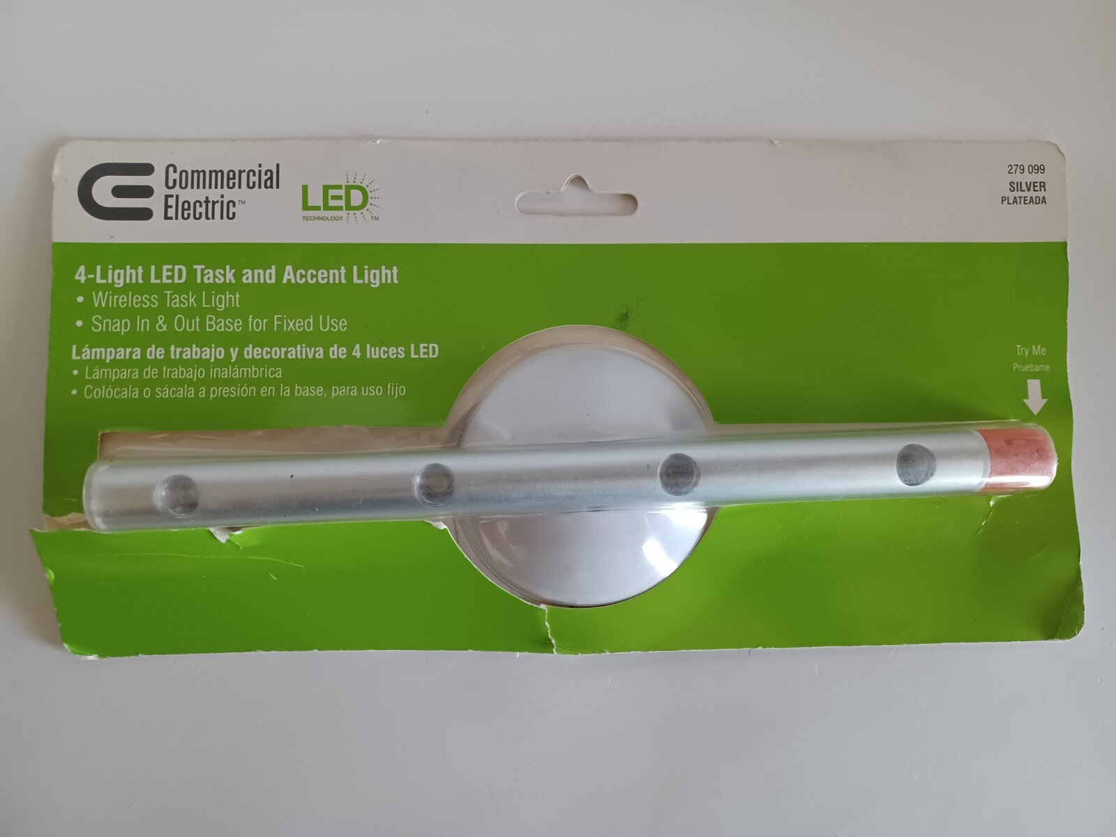 Commercial Electric LED 4 Light LED Accent Silver Light Stick - # 279099