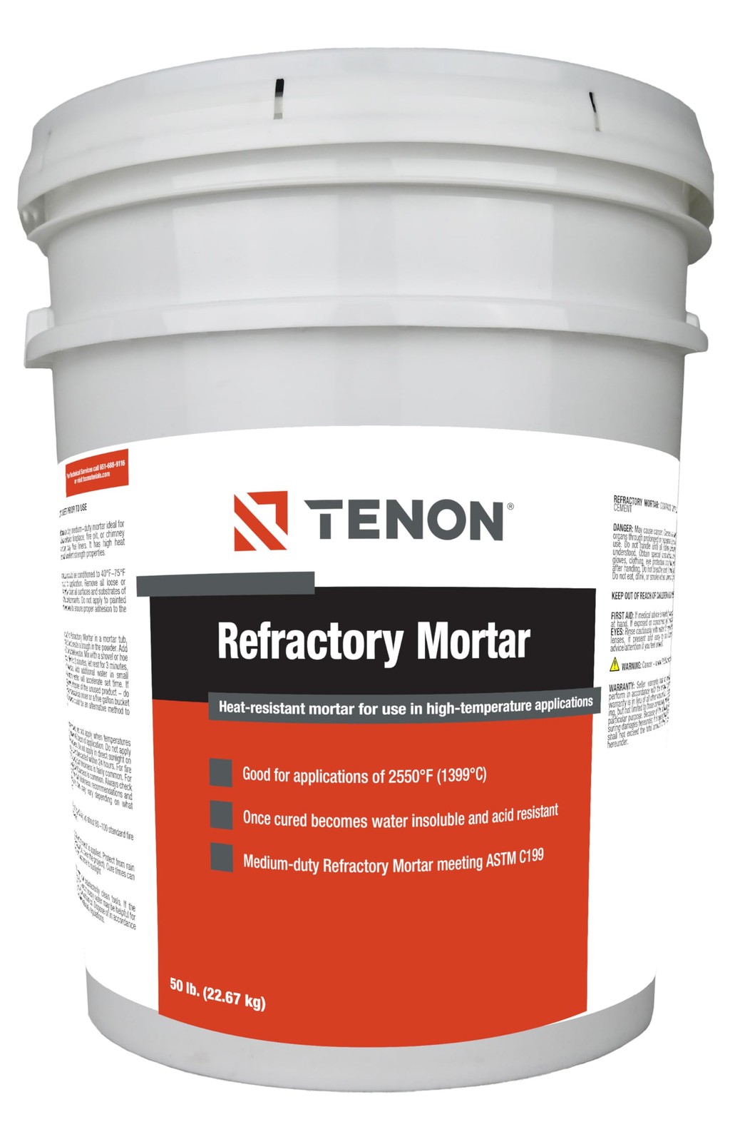 Refractory Mortar - High Temperature Mix for Fireplaces, Fire Pits, Chimneys,...
