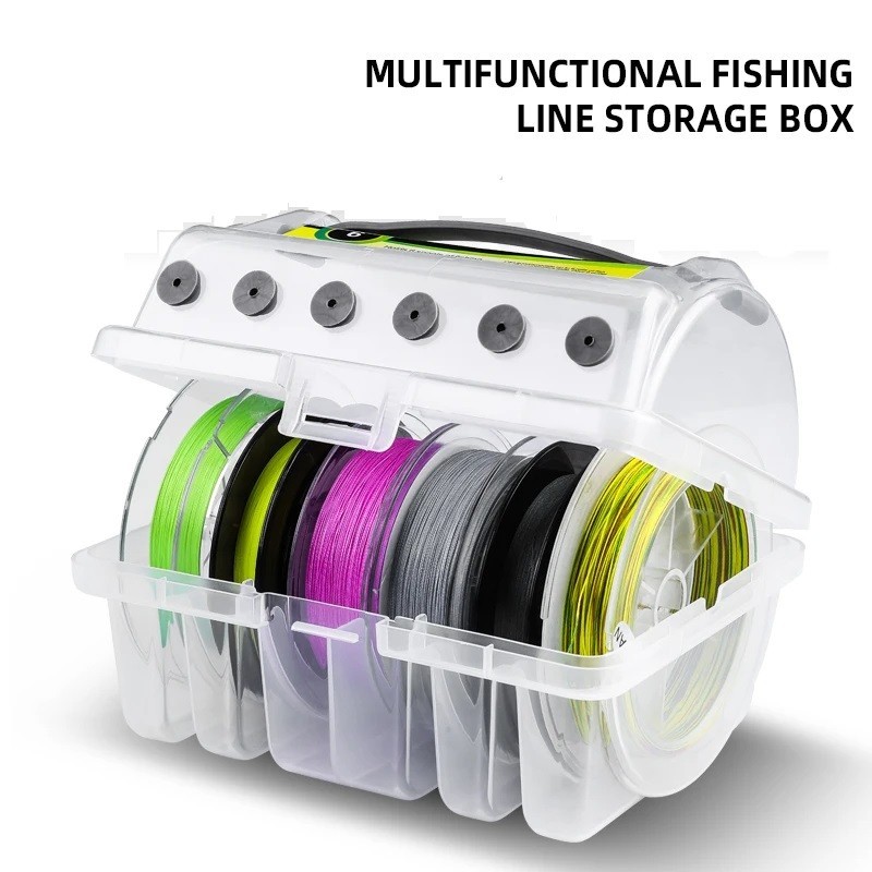 Double-Sided Fishing Tackle Box 6 Compartments Hook Line Storage Organizer Case