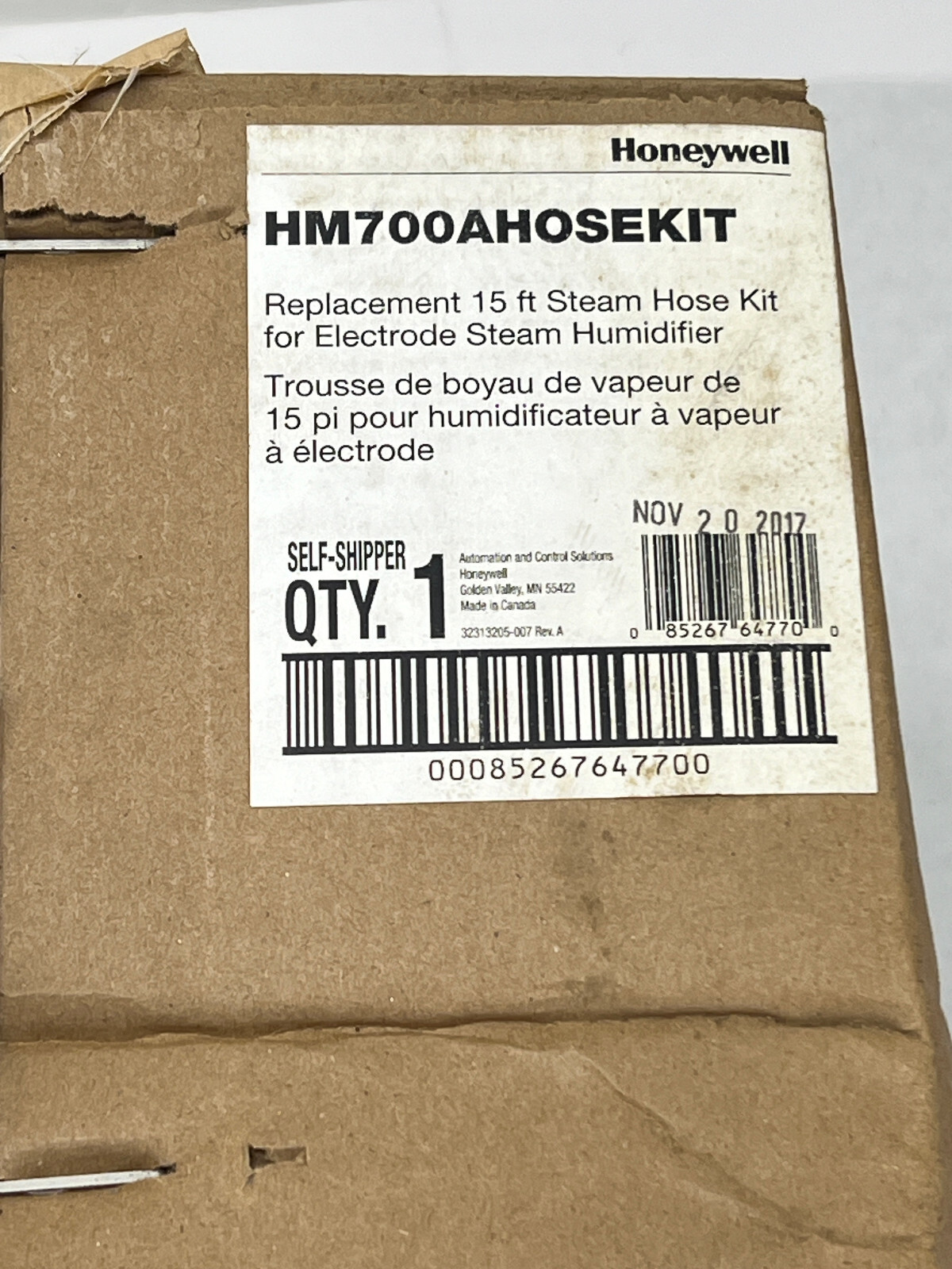 HONEYWELL HM700AHOSEKIT 15' STEAM HOSE KIT - NEW OLD STOCK