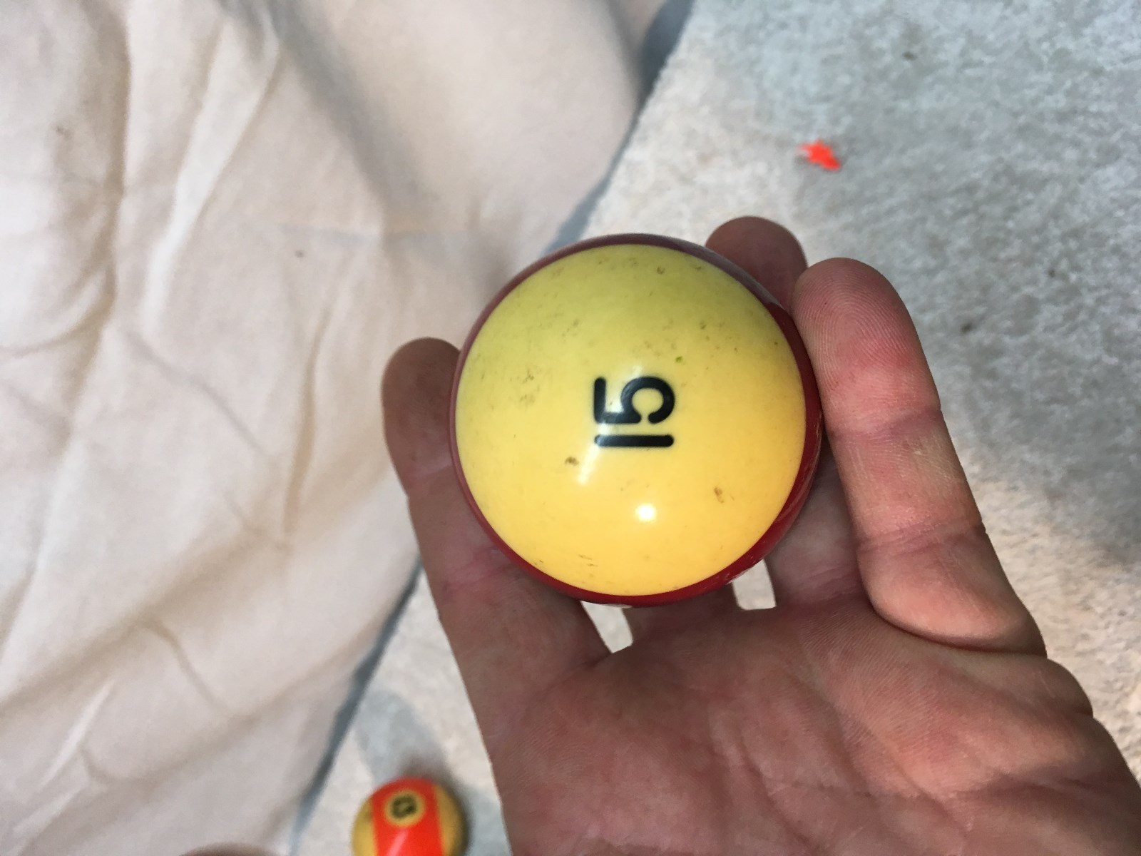 VINTAGE 2 1/4"  POOL BILLIARD  BALL #15 STRIPED