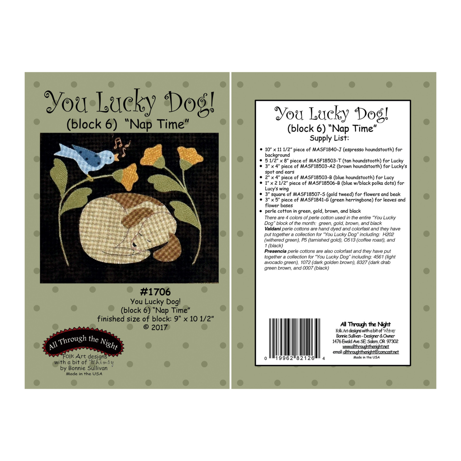 You Lucky Dog! Woolies Applique COMPLETE Quilt Pattern Set of 11 (NOT KIT)
