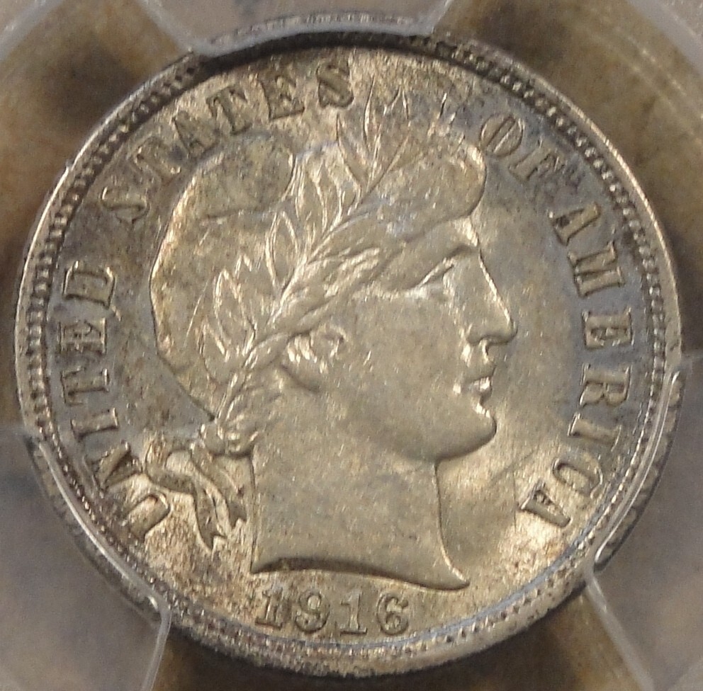 1916 Barber Dime 10c PCGS Certified AU55