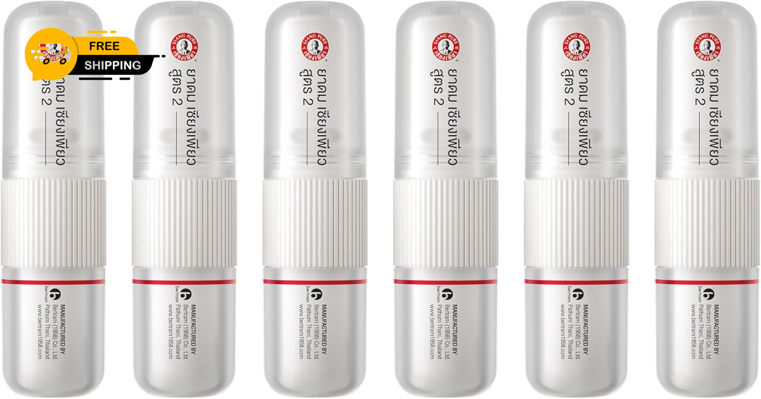 SiangPure Nasal Inhaler Pack of 6 Herbal Relief for Congestion and Dizziness