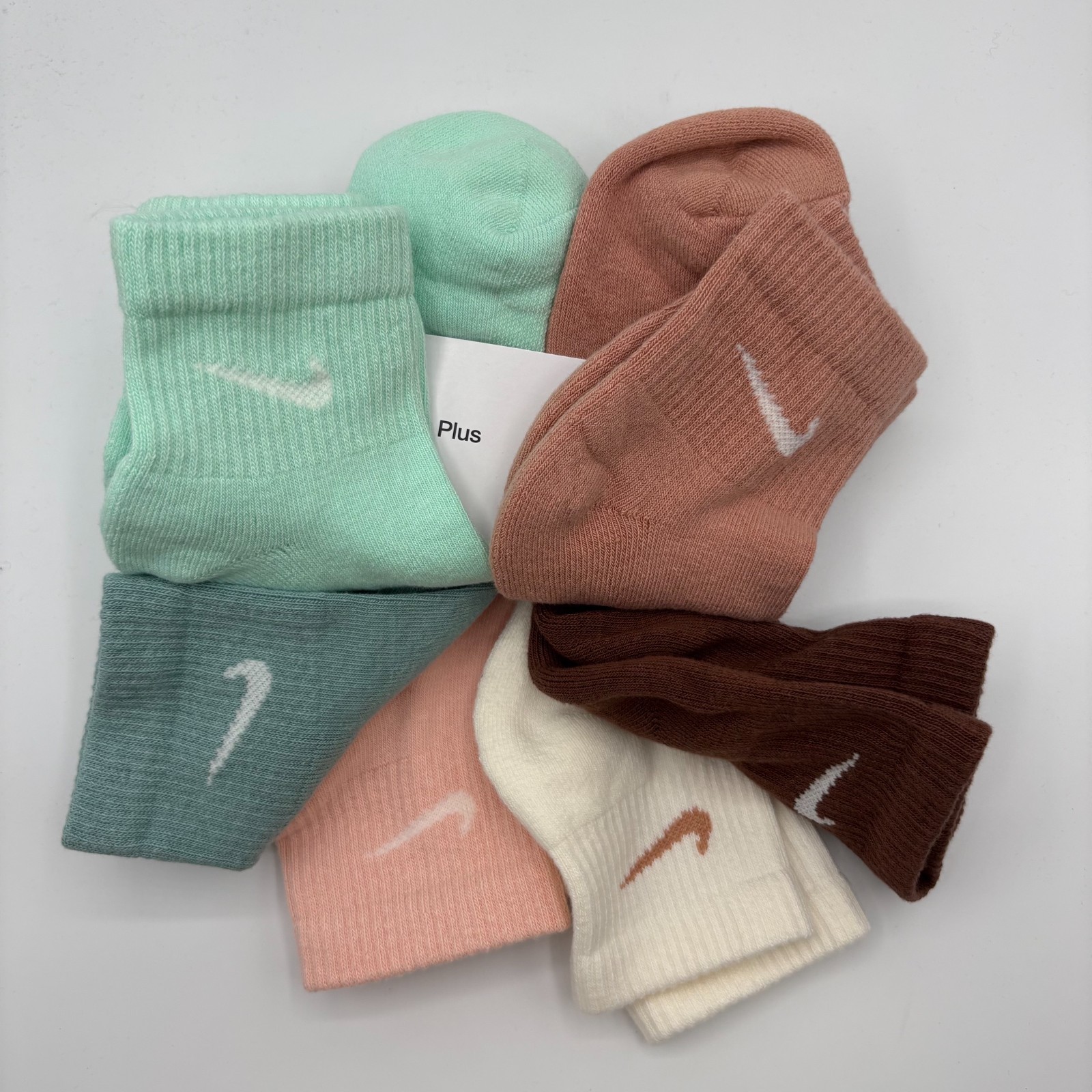 Nike Everyday Quarter Socks Green Multicolor 6 Pair Men's Sz 8-12 SX6899-971