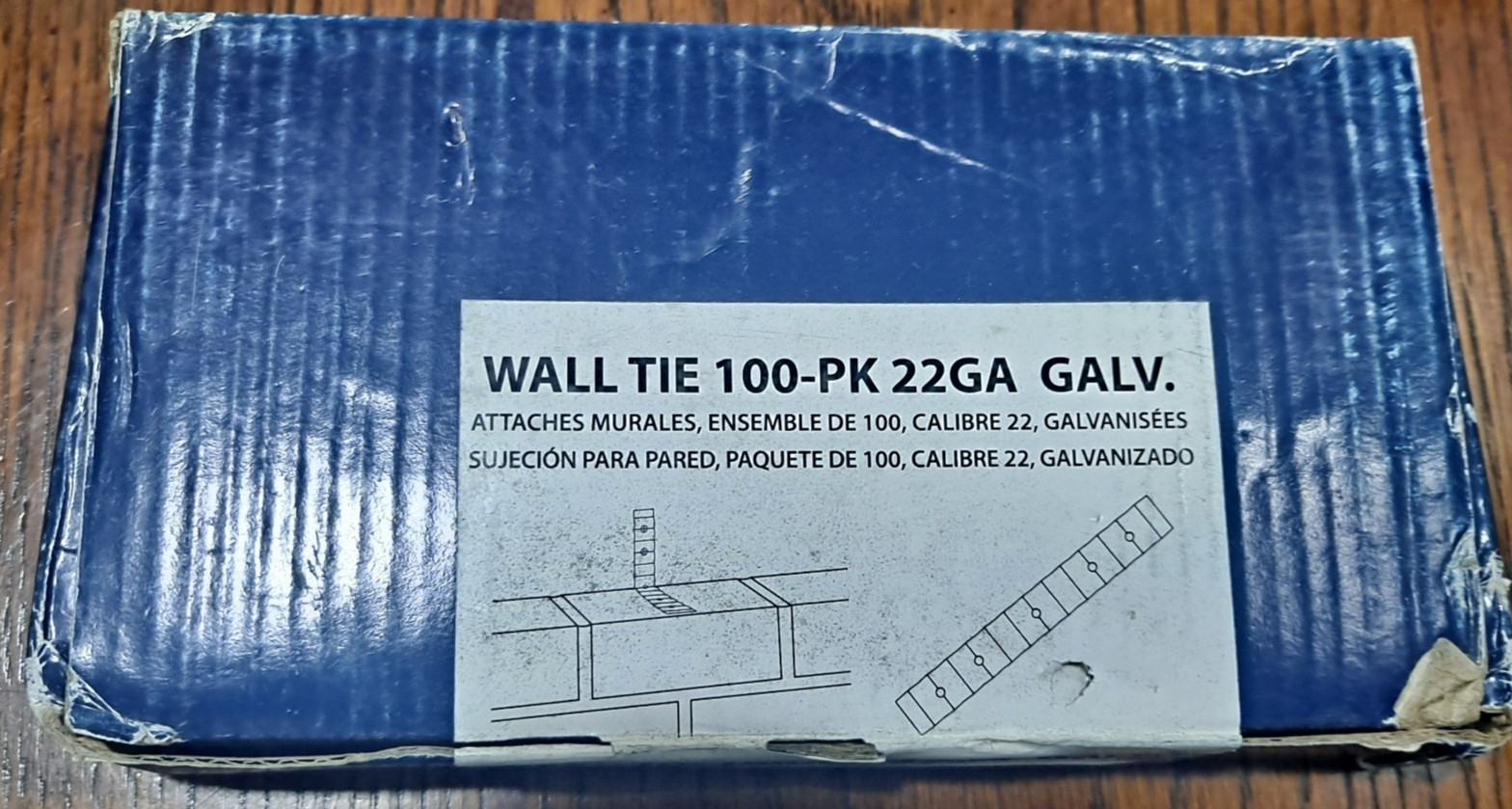 Wall Ties 100-PK 22GA Galvanized 0.9 in x 6.6 in