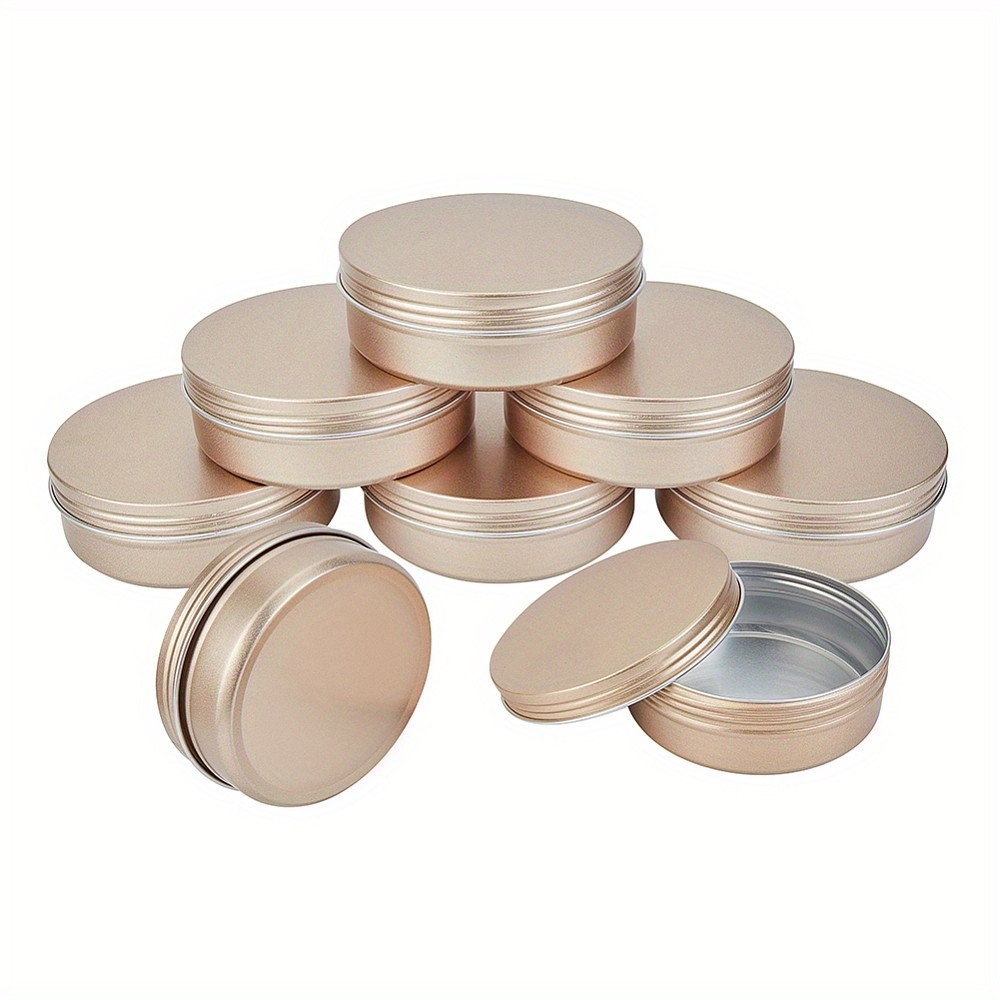 1box Round Aluminium Tin Cans Aluminium Jar Storage Containers for Cosmetic
