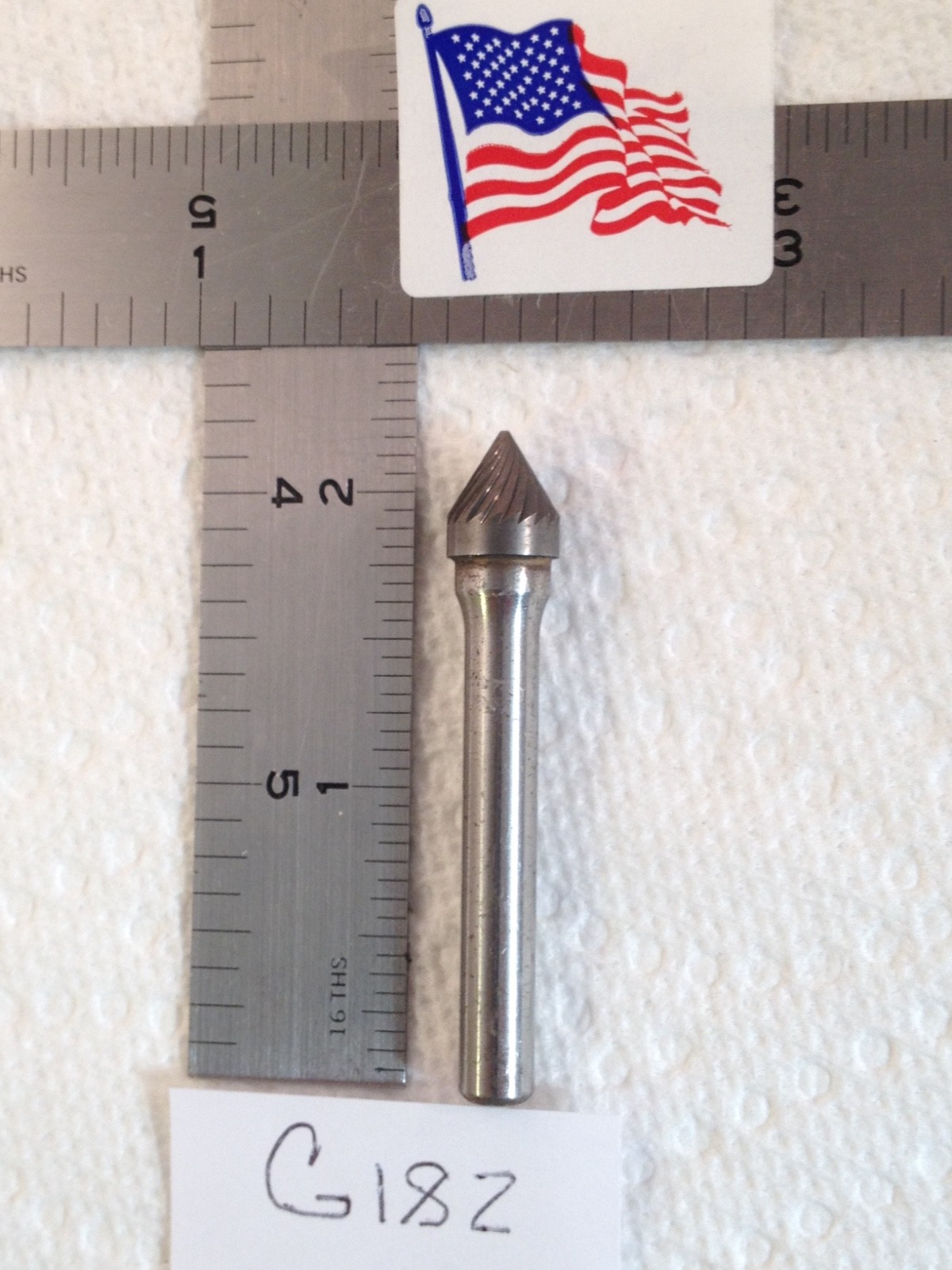 1 NEW FALCON / SGS 1/4" SHANK CARBIDE BURR SJ-3 SINGLE CUT 60° ANGLE. USA (G182)