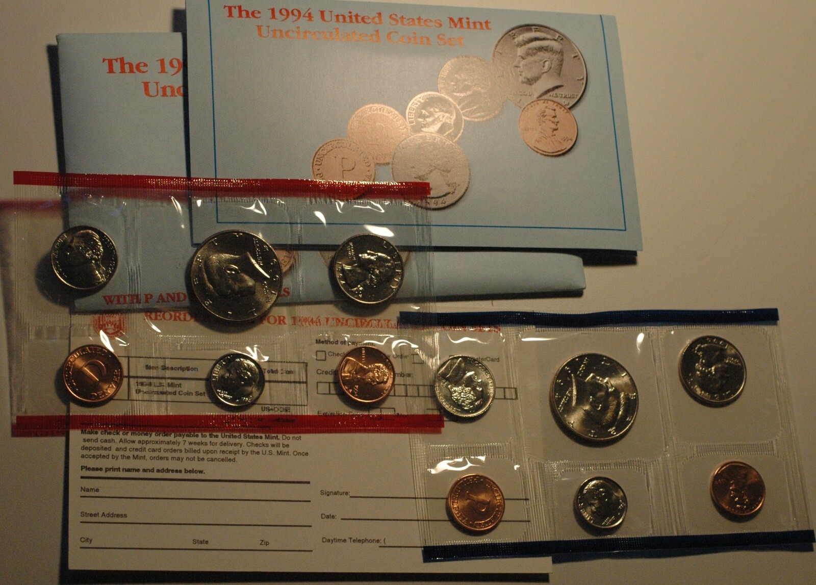 1994 US Mint P/D Uncirculated Set 10 Coins Original Packaging