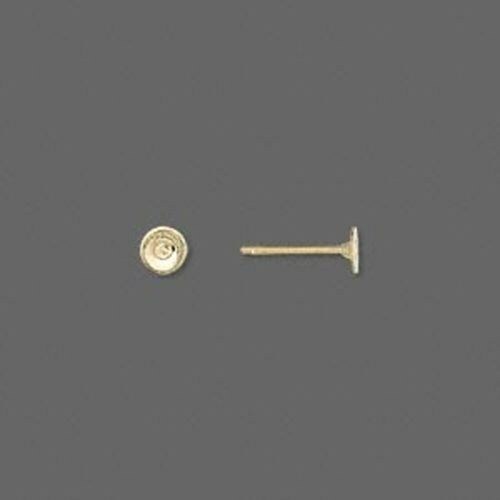 10 Gold 4mm Flat Pad Studs Post Earring Findings