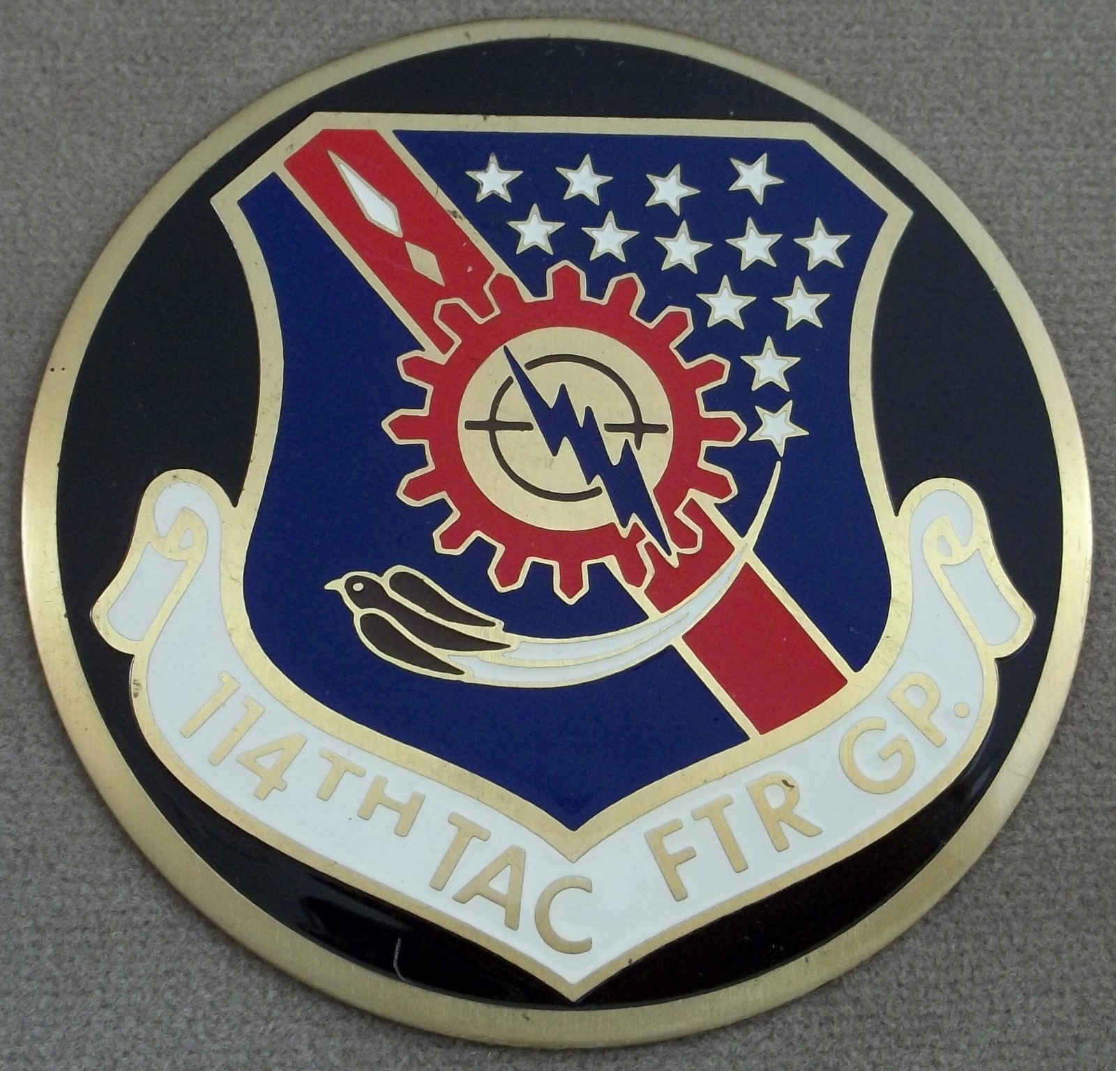 Air Force 114th Tactical Fighter Gp Self Adhesive Metal Emblem Enamel Finish