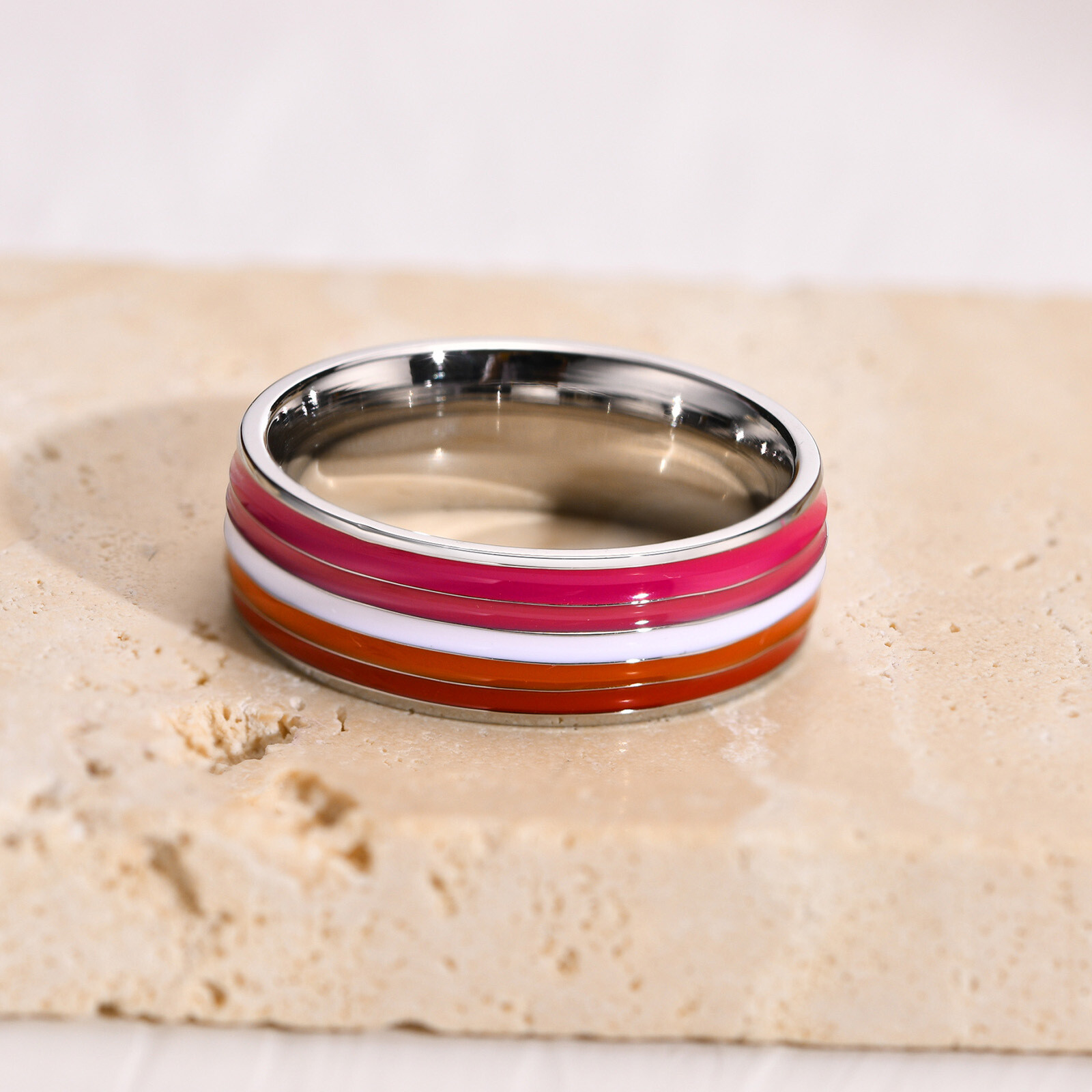 Ring Color 8mm Men's Same Color Flag Ring Foreign - US local Stock
