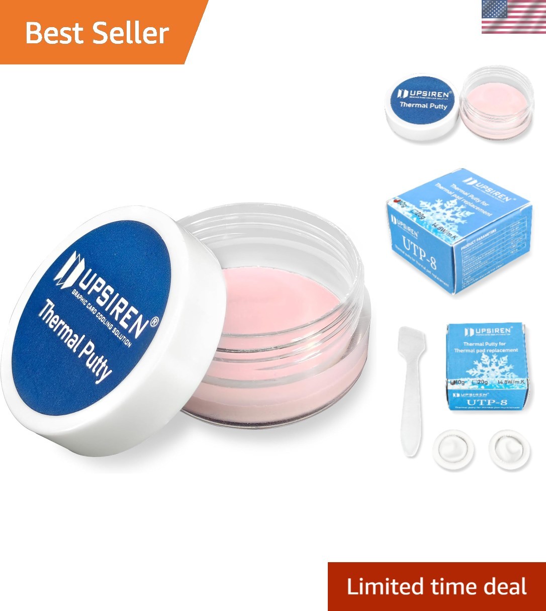 UTP-8 14.8w/mk Thermal Putty for VGA GPU IC Processor Rapid Cooling Thermal P...