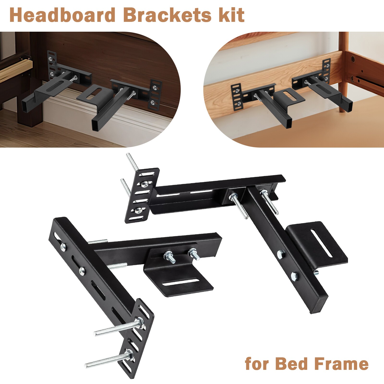 Universal Adjustable Headboard Brackets Footboard Extension Fit Full Bed 2 Pack