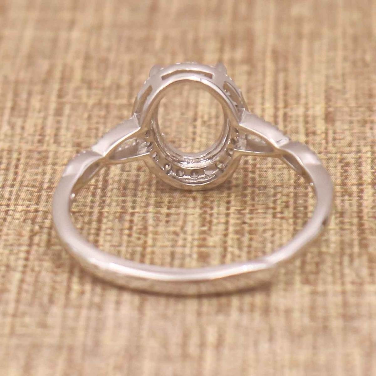 925 Sterling Silver Semi Mount 7X5mm Oval Frame Ring Blank Frame Wedding Ring