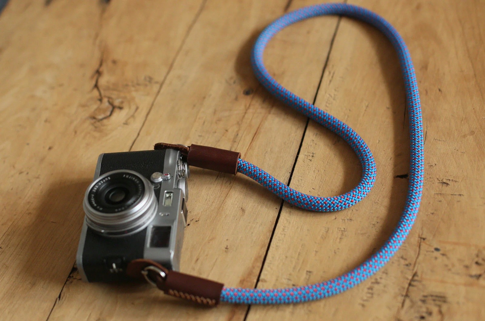 Blue & Red Handmade Rope Camera Strap