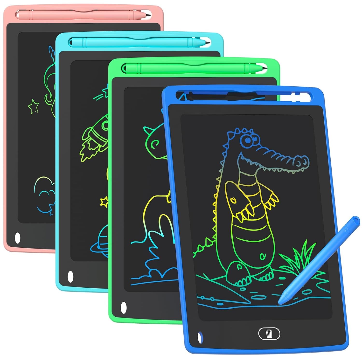 4 Pack Colorful LCD Kids Drawing Board Doodle Tablet 8.5 Inch LCD Writing