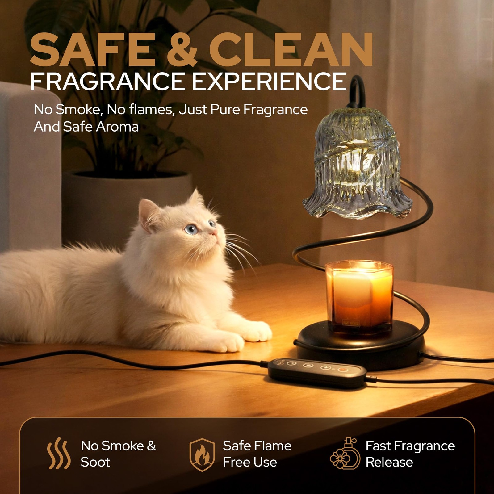 Candle Warmer Lamp with Wireless Remote, Timer & Dimmer, Electric Candle Warm...