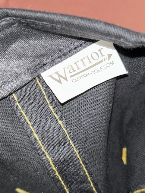 Warrior Custom Golf.com Strapback Hat Cap Black / Yellow Adjustable Embroidered