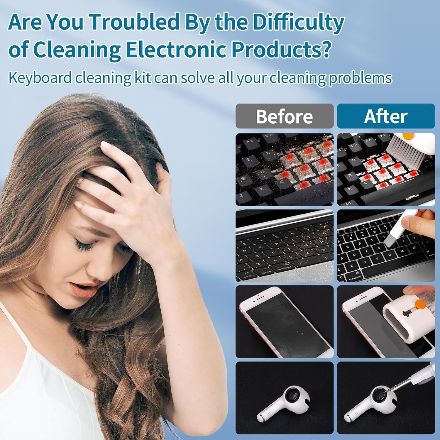 Keyboard Cleaning Kit Computer Phone Screen Cleaner Tool Electronics Maintenance