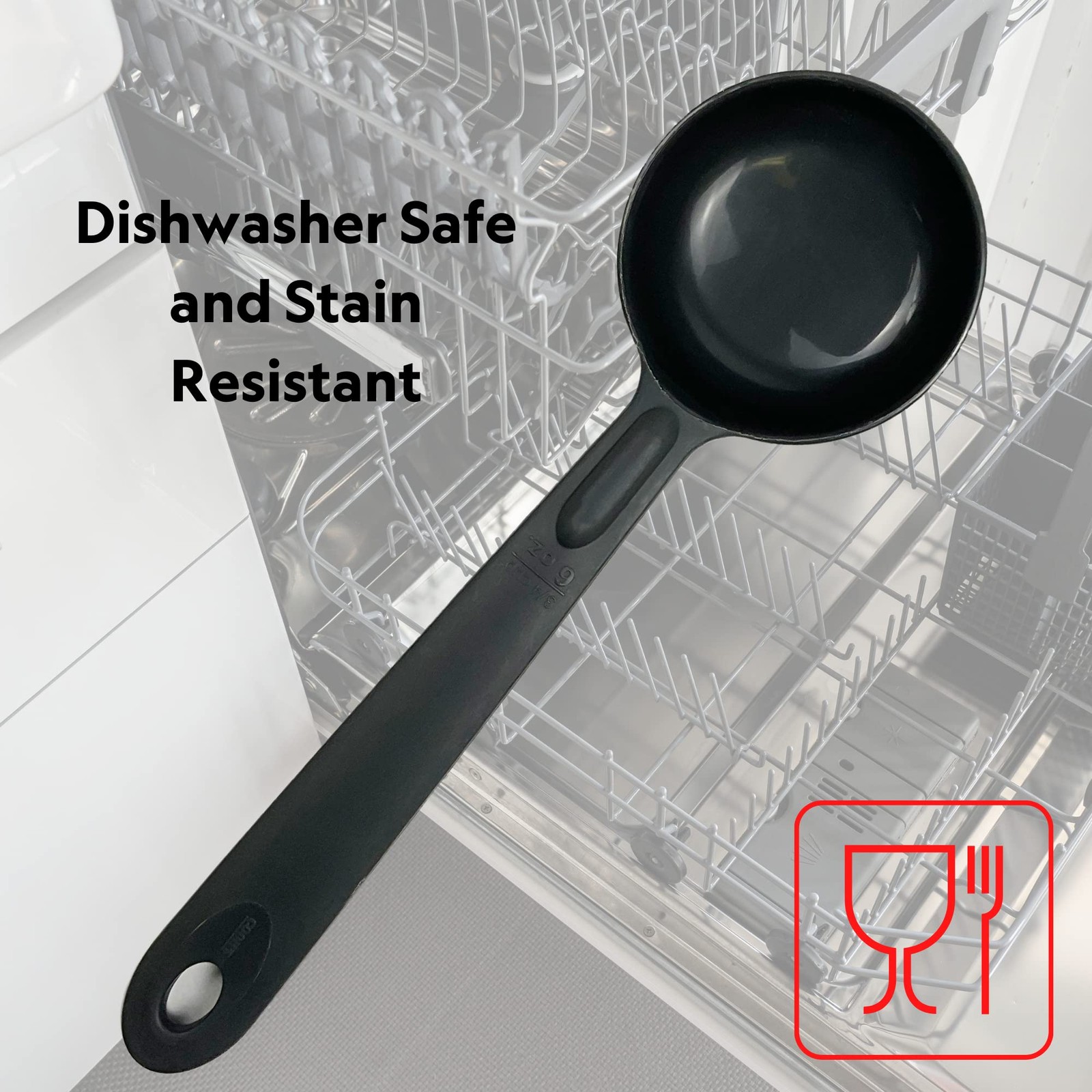 6 oz. Solid Round Circle Server Portion Utensil, Copolymer Plastic Heat Resis...