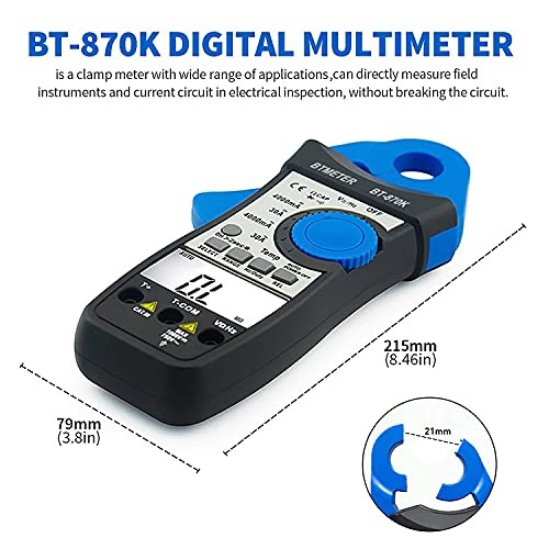 Clamp Multimeter BT-870K, DC AC Digital Voltage Current Meter, Auto Electric