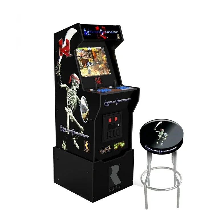 Arcade1Up Killer Instinct Wifi Arcade Video Games Machine Cabinet Riser Stool