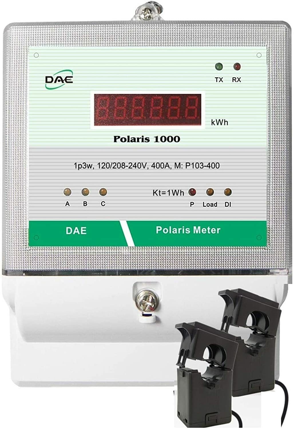 DAE P103-400 KIT UL, kWh Submeter, 1P3W(2 hot wire), 400A, 120/240v, 2 Split CTs