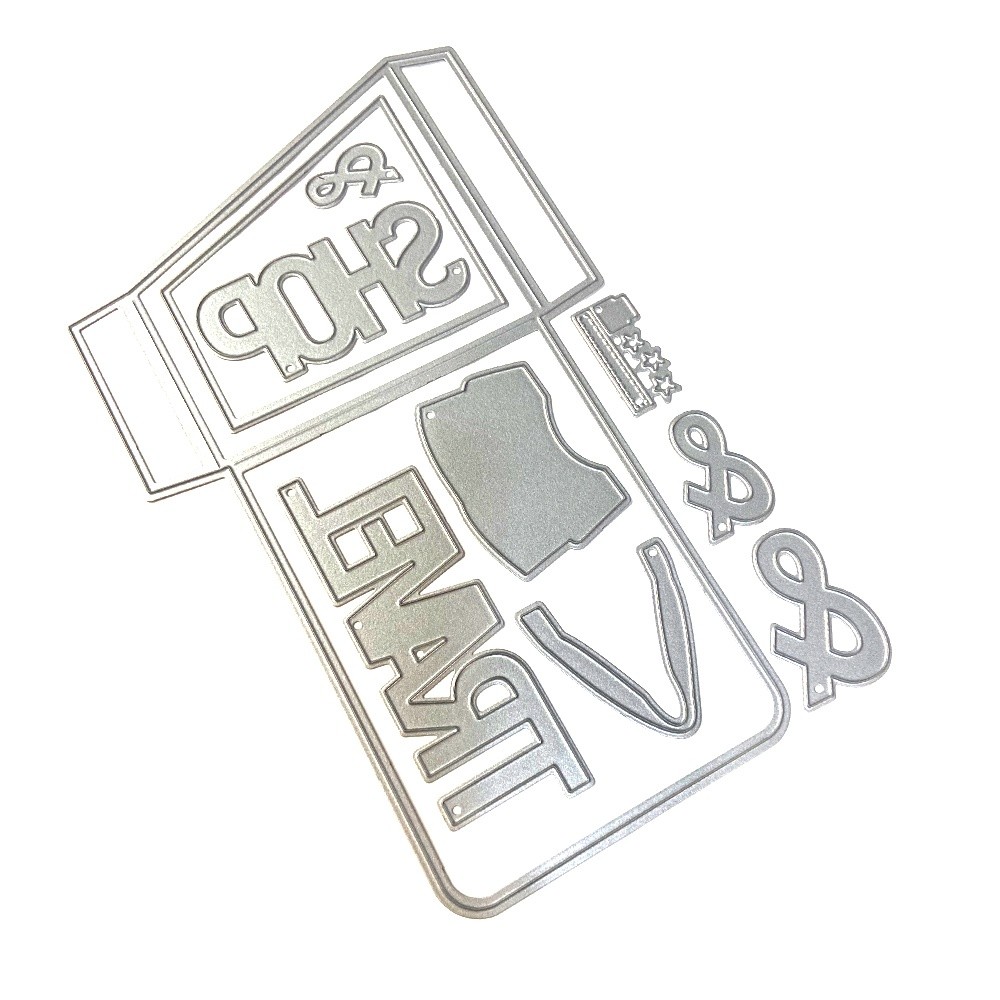 Elizabeth Craft Metal Die-Slanting Library Pocket With Bag