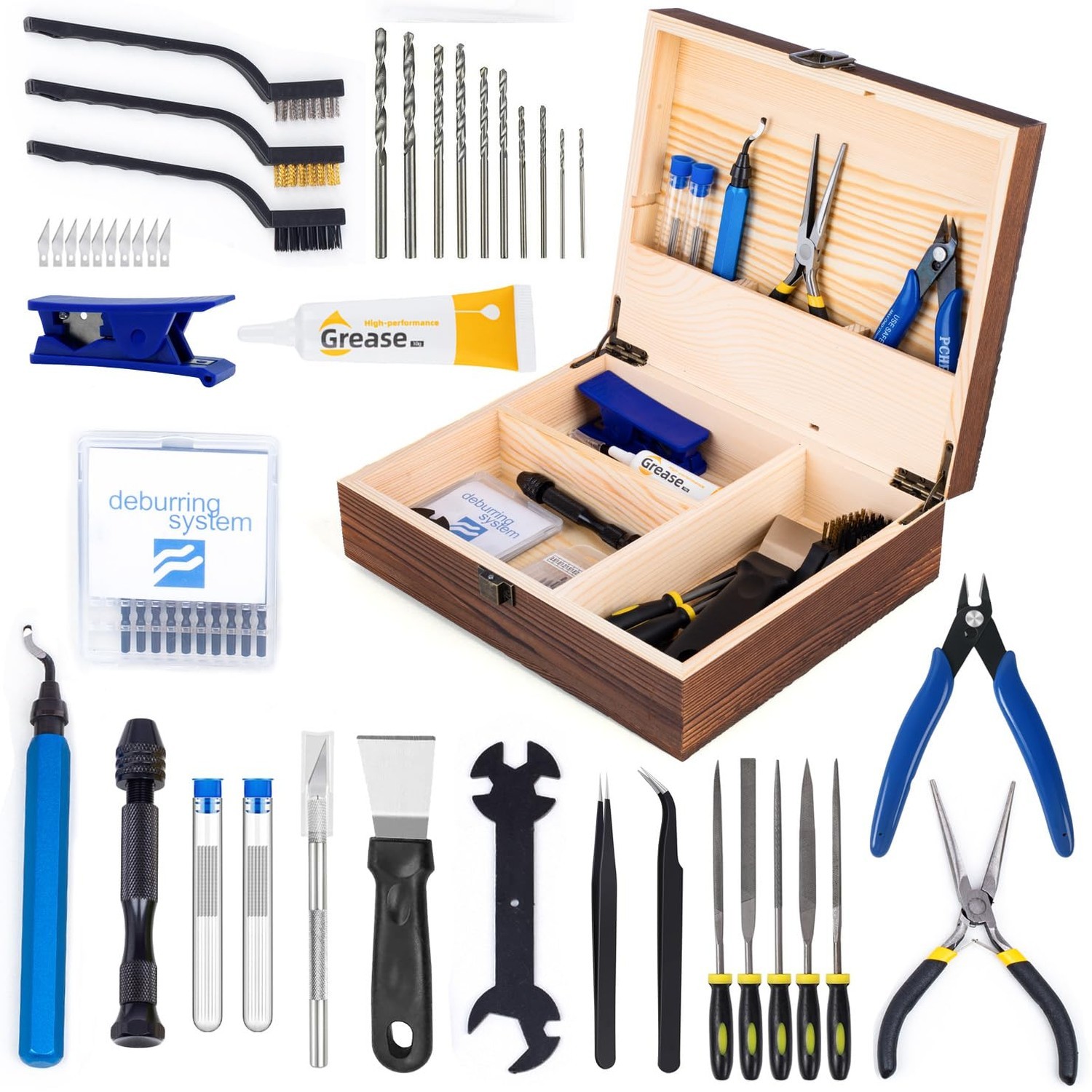 3D Printing Tool Set with Wood Box – 3D Printer Tools Features a deburring