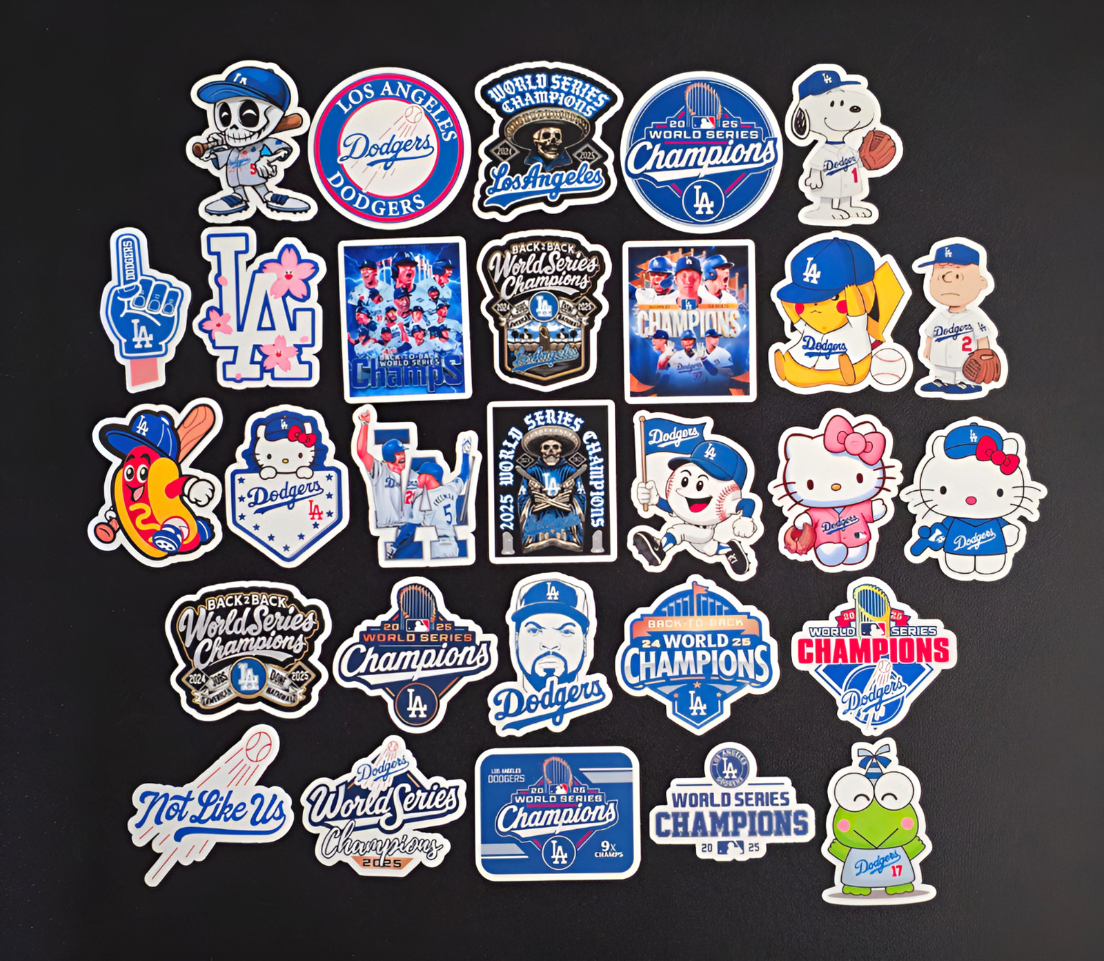 LA Los Angeles Dodgers Inspired Stickers 2025 World Series Champions MLB Decals