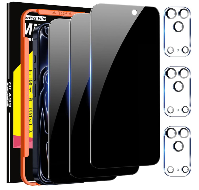 Para iPhone 17 Pro Max 3+3 Protector De Pantalla Privacidad AntiEspia y Camara