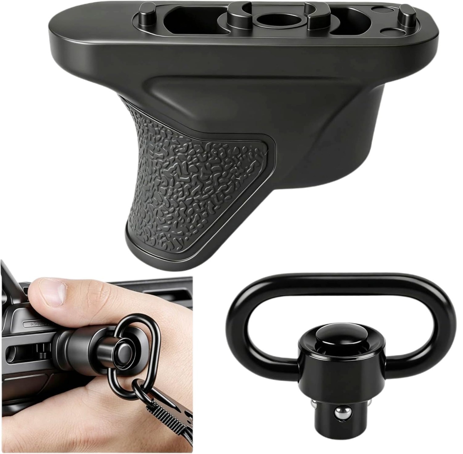 Two Point and Traditional Sling Mount with VTSupport for M-Rail System Black