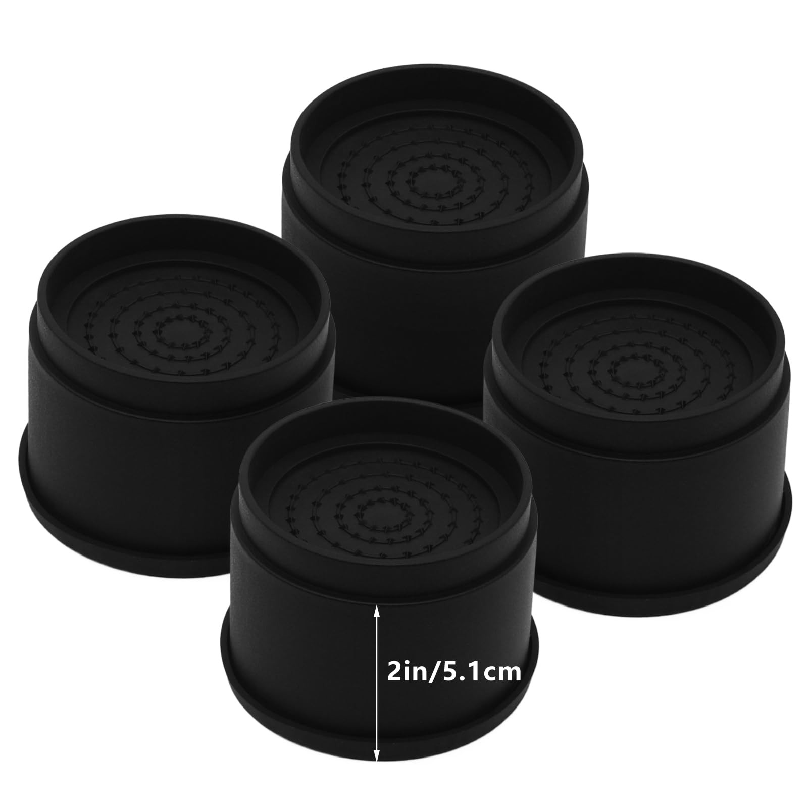 4 Sets Furniture Risers 2 inch Black Bed Risers, Heavy Duty Round Stackable B...