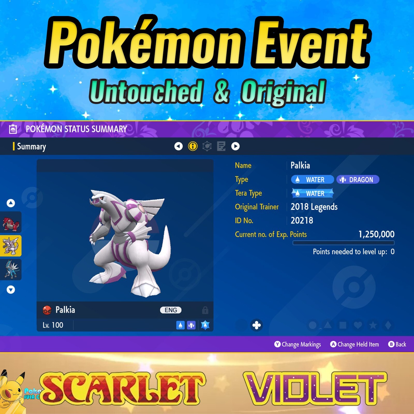 Palkia 🔷Event American 2018 Legends 🔷 Pokémon Scarlet & Violet 🔷 UNTOUCHED
