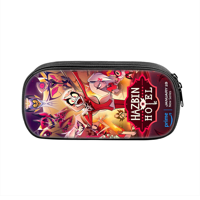 Alastor Hazbin Hotel Anime Pencil Pouch Cases Bags with Zipper Multi-Purpose