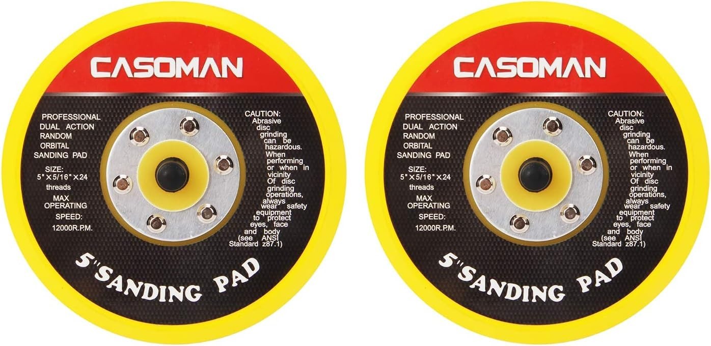 Versatile 5-Inch Orbital Sander Pads with Hook & Loop for Quick Changes - 2 Pack