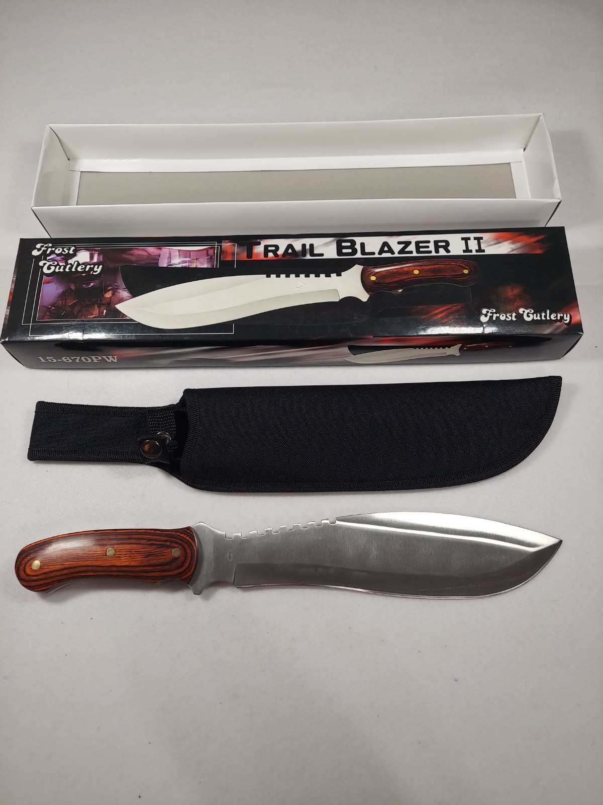 Frost Cutlery Trail Blazer II Bowie Knife 15-670 PW New In Box With Sheath