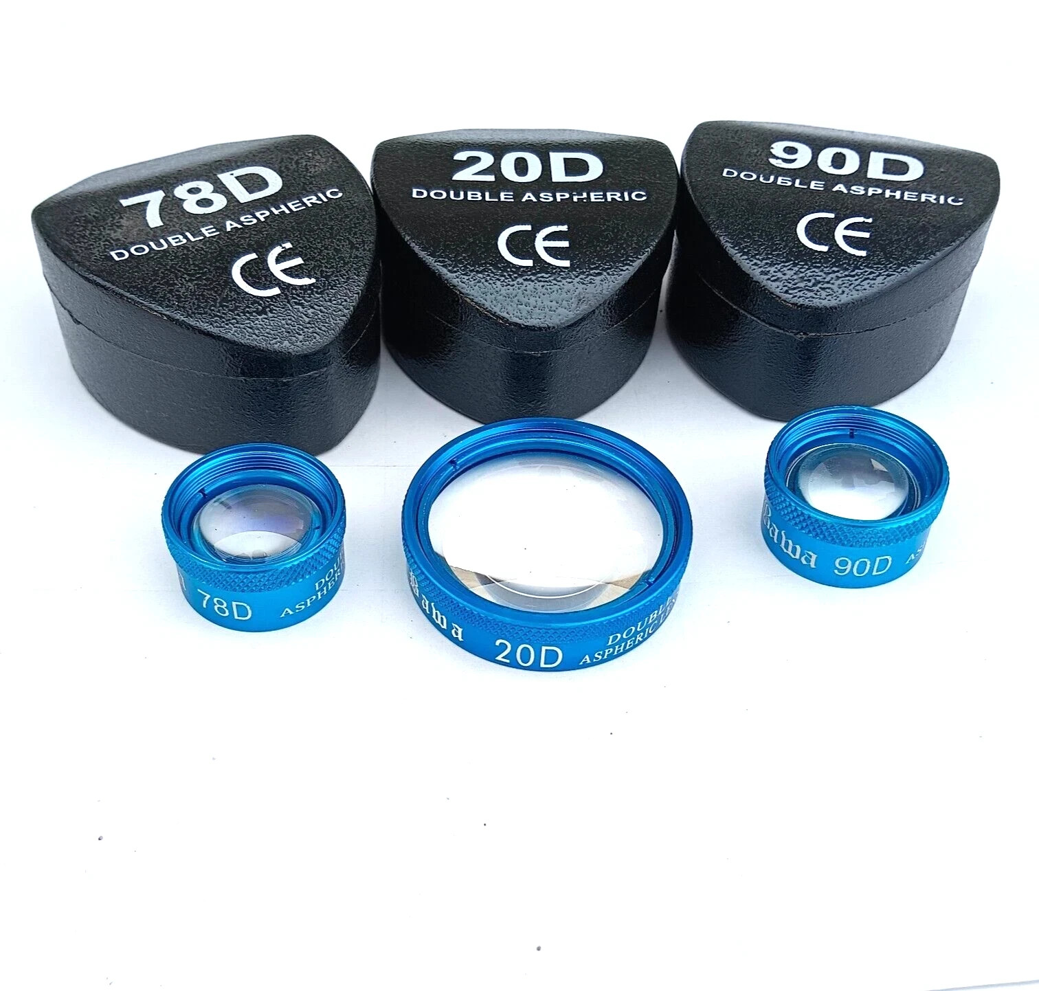 20D 78D &90D Double Aspheric Ophthalmic Lens For Retina Viewing Blue Color Combo