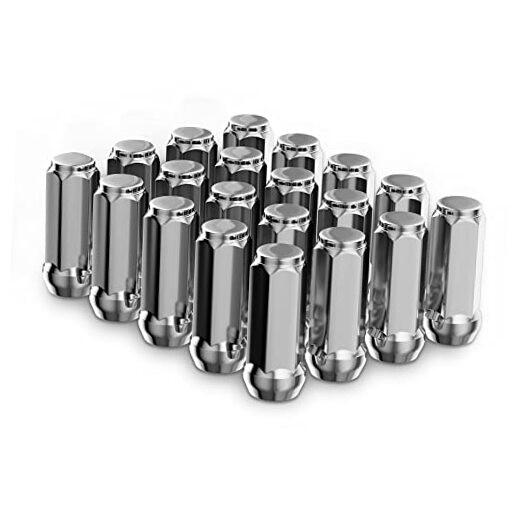 20PCS 1.89 inch Chrome 1/2-20 Closed End Bulge Acorn Length: 1.89 Inch Silver