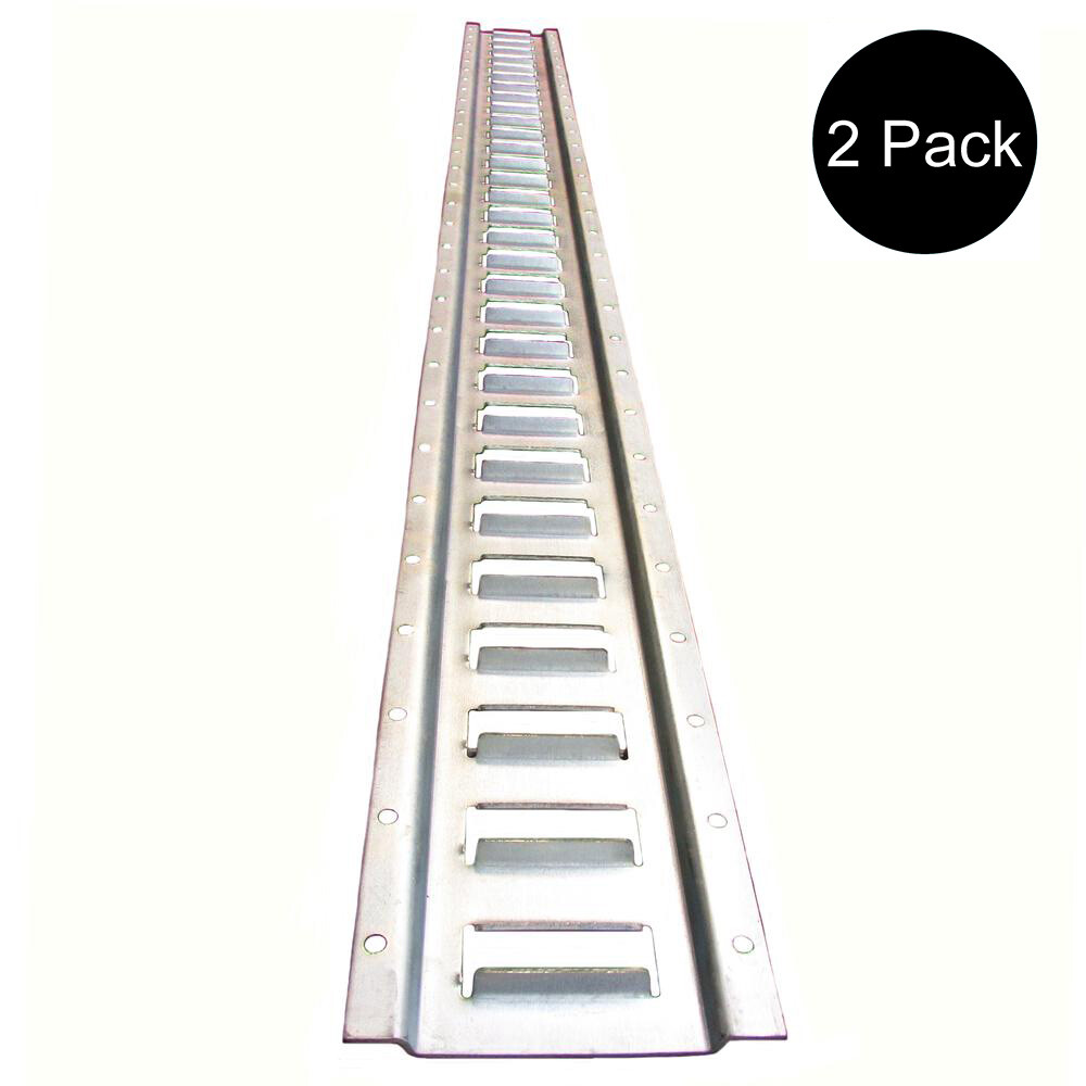 Set of Two 5 Ft Galvanized Steel E Track Tie-Down Rail System for Truck/Trailer
